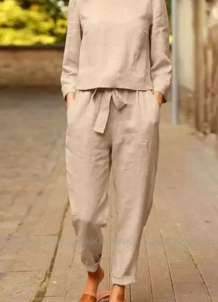 Костюм женский прогулочный лён 42-44;46-48; 50-52 (5 цветов ) av4806-41611yве