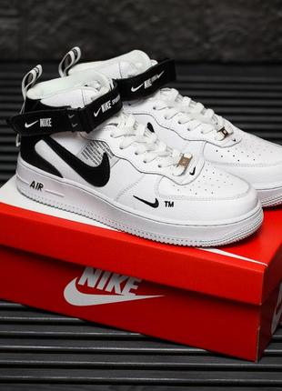 Чоловічі кросівки nike air force 1 high black white tm / smb