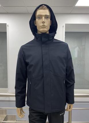 Мужская куртка cmp man jacket snaps hood черная.2 фото