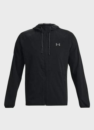 Чоловіча чорна вітровка ua stretch woven windbreaker under armour5 фото