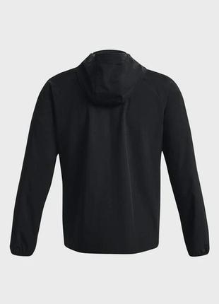 Чоловіча чорна вітровка ua stretch woven windbreaker under armour6 фото