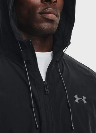 Мужская черная ветровка ua stretch woven windbreaker under armour4 фото