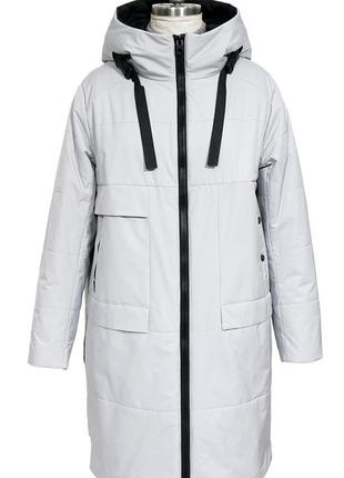 Полупальто женское san crony 567 брендовое светлосерое