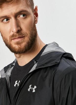 Мужская черная ветровка under armour forefront rain jacket4 фото