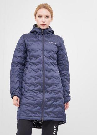 Женское пуховое полупальто columbia delta ridge long down jacket  ( размер xs )