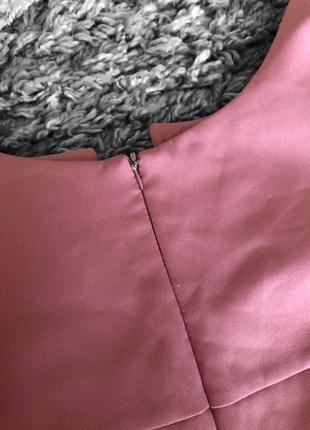 Розовое платье с коротким рукавом4 фото