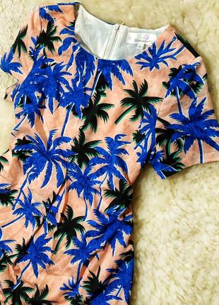 🔥скидка🔥24 часа🔥urmoda летнее короткое платье а-силует сарафан тропический принт пальмы1 фото