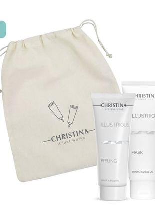 Christina крістіна набір косметики, маска освітлювальна плюс пілінг