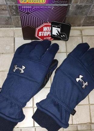 Перчатки мужские зимние under armour windstopper  с сенсорным пальцем