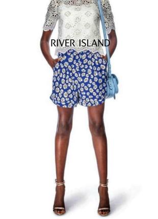 River island шорты летние с высокой посадкой ромашки принт свободные