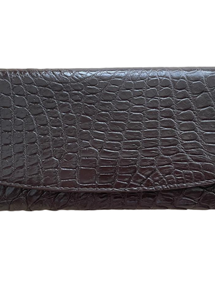 Гаманець портмоне жіночий із натуральної шкіри крокодила коричневий таїланд