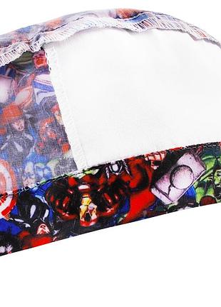 Медицинская шапочка шапка мужская тканевая многоразовая принт супергерои марвел