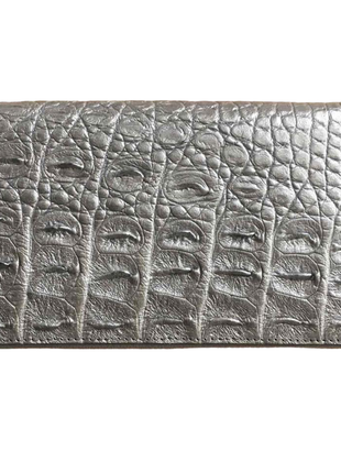Гаманець портмоне клатч жіночий із натуральної шкіри крокодила сріблястий таїланд