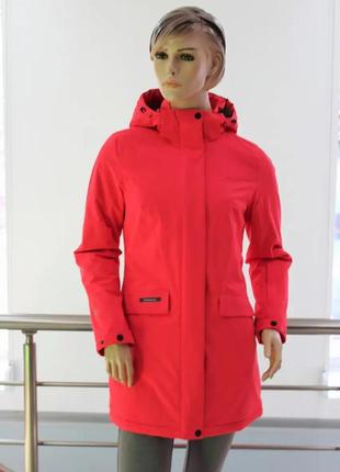 Удлиненная женская куртка/ветровка high experience красного цвета  (размер 2xl)3 фото