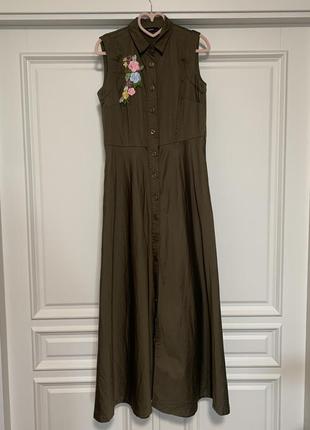 Платье цвета хаки sandrom, туречки1 фото
