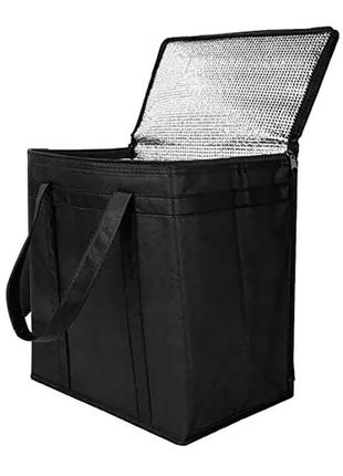 Компактна містка термосумка 20 літрів. сумки-холодильники термосумки. чорна термо сумка для пікніка2 фото