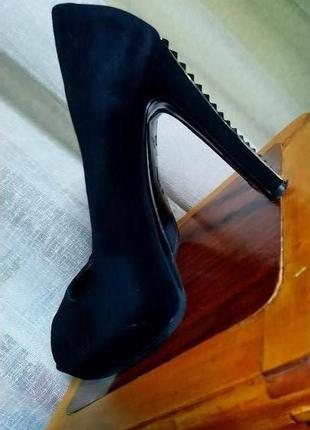 Туфли замшевые черные5 фото