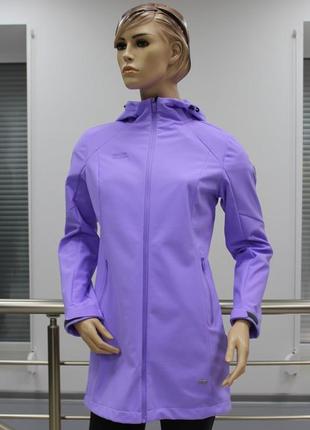 Куртка женская удлиненная high expirience softshell фиолетовая1 фото