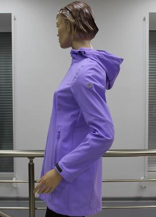Куртка женская удлиненная high expirience softshell фиолетовая4 фото