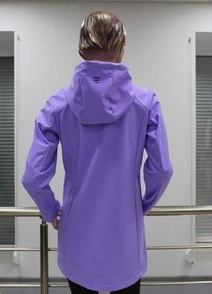 Куртка женская удлиненная high expirience softshell фиолетовая5 фото