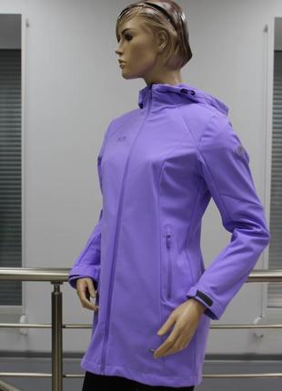 Куртка женская удлиненная high expirience softshell фиолетовая3 фото