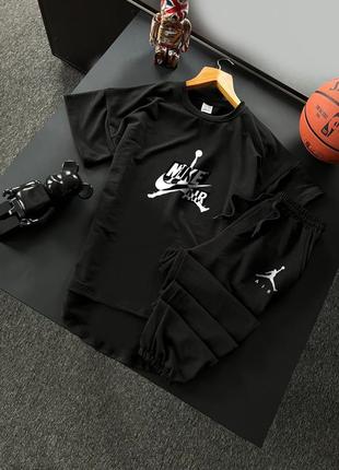 Летний мужской спортивный трикотажный костюм футболка и штаны nike air jordan