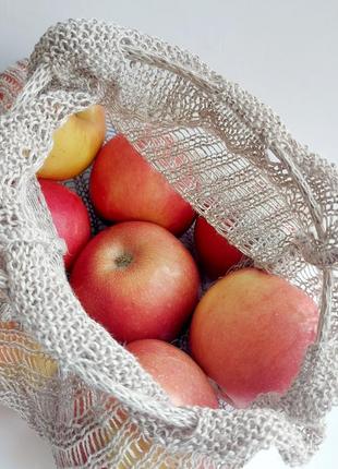 Торбинка сітка для покупок і зберігання овочів та фруктів3 фото