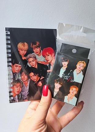 Игральные карты stray kids + блокнот а6 клетка 48 листов