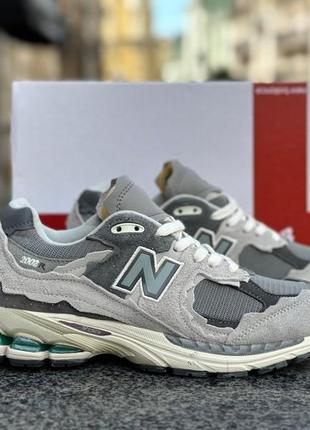 Молодіжні чоловічі замшеві кросівки в сітку new balance 2002r 🆕 нью баланс