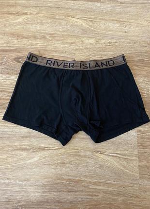 Классные, трусы, боксерки, коттоновые, черного цвета, от бренда: river island 👌1 фото