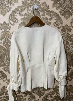 Красивая льняная блуза блузка из натуральной ткани лен+хлопок от zara8 фото
