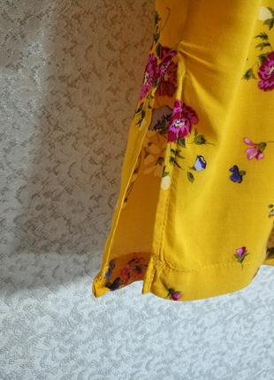 Блуза блузка рубашка цветочный принт цветы вискоза бренд stradivarius,р.s6 фото