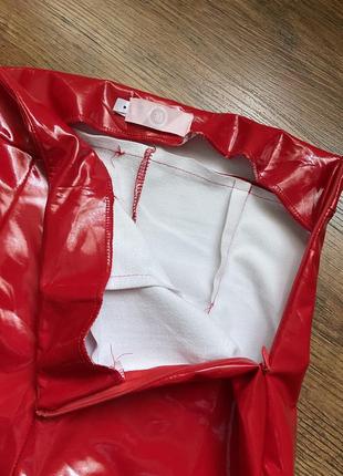 Красные брюки лаковые латекс искусственная кожа лаковая леггинсы6 фото