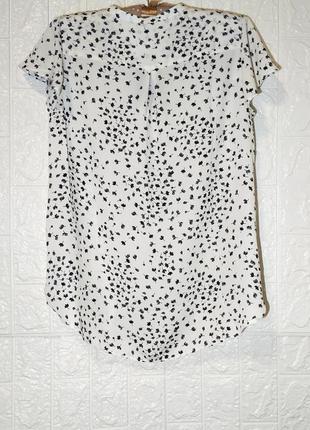 Блуза с коротким рукавом-рюшами и v-образным вырезом5 фото