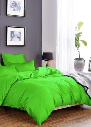 Комплект сатинового постільної білизни "весняний лист", всі розміри, відправка сьогодні