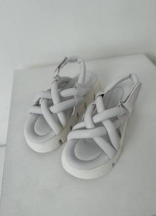 Стильные сандалии, босоножки белые на платформе/танкетке,женская обувь на лето 2023-2024 9