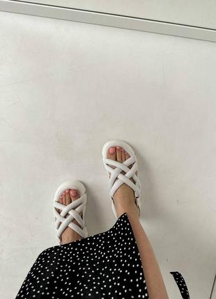 Стильные сандалии, босоножки белые на платформе/танкетке,женская обувь на лето 2023-2024 6
