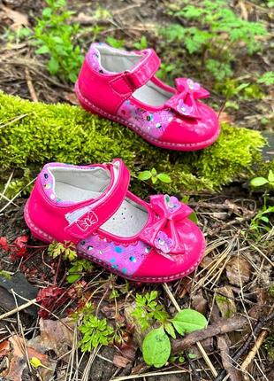 Туфельки бантик малиновые, 2