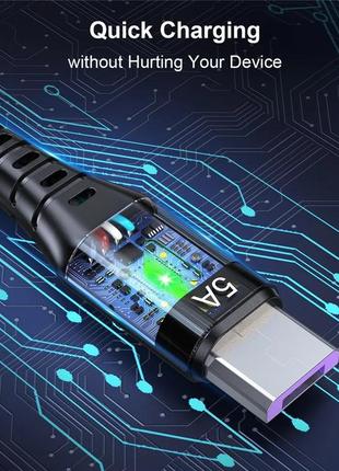 Micro-usb быстрая зарядка  ⁇  кабель зарядки 5a uslion кабель 2м.3 фото