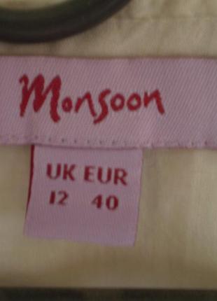 Летняя блуза monsoon р. m uk12 хлопок3 фото