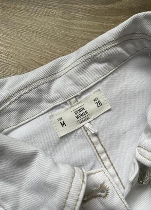 Біла якісна джинсова сукня з кишеньками бавовна з коротким рукавом lefties denim m8 фото