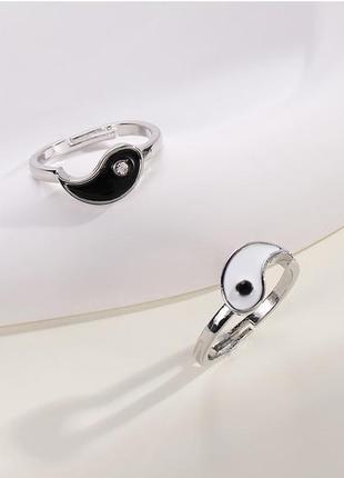 Парные кольца инь ян для влюбленных регулируемые