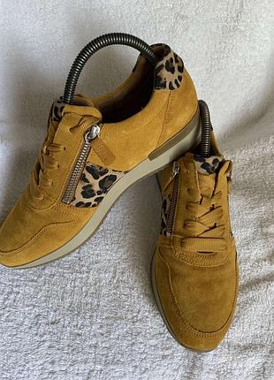 Кроссовки сникерсы кеды gabor 39p горчичные леопард кожа