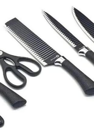 Набір кухонних ножів із нержавіючої сталі zepline zp-035 6 предметів4 фото