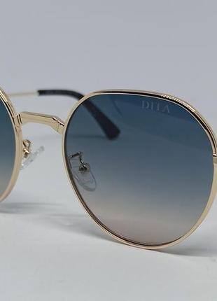 Dita  сонцезахисн окуляри унісекс синє бежевий градієнт в золотому металі