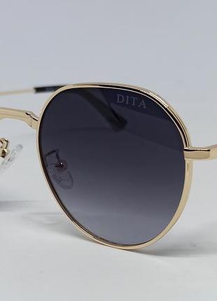 Dita очки унисекс солнцезащитные серый градиент в золотом металле