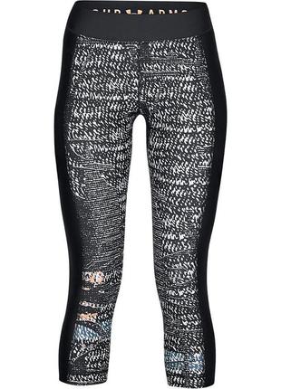 Женские компрессионные спортивные леггинсы лосины under  armour heatgear printed capri капри
оригинал
made in mexico 
размер s-m1 фото