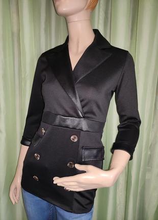 Блузка, туника стрейч, черная в готическом стиле,sk 8-10