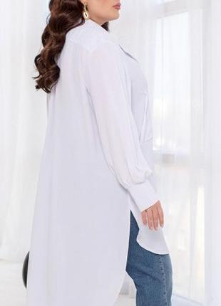 Сорочка жіноча батальна sofia sf-240 білий3 фото