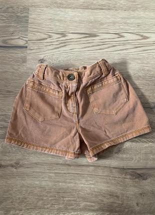 Коричневые короткие шорты с эффектом выгорелости  next на 8 лет